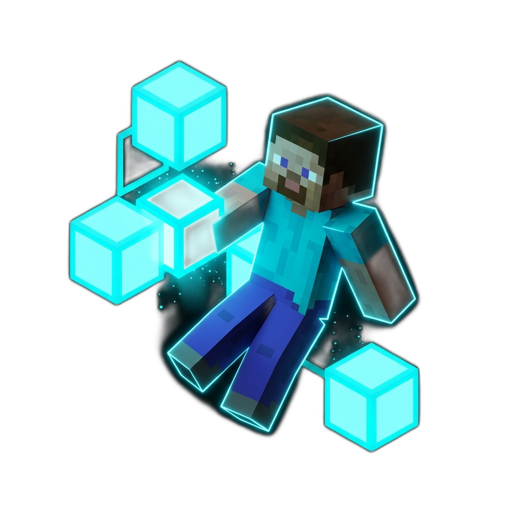 Minecraft Character Building Bridge