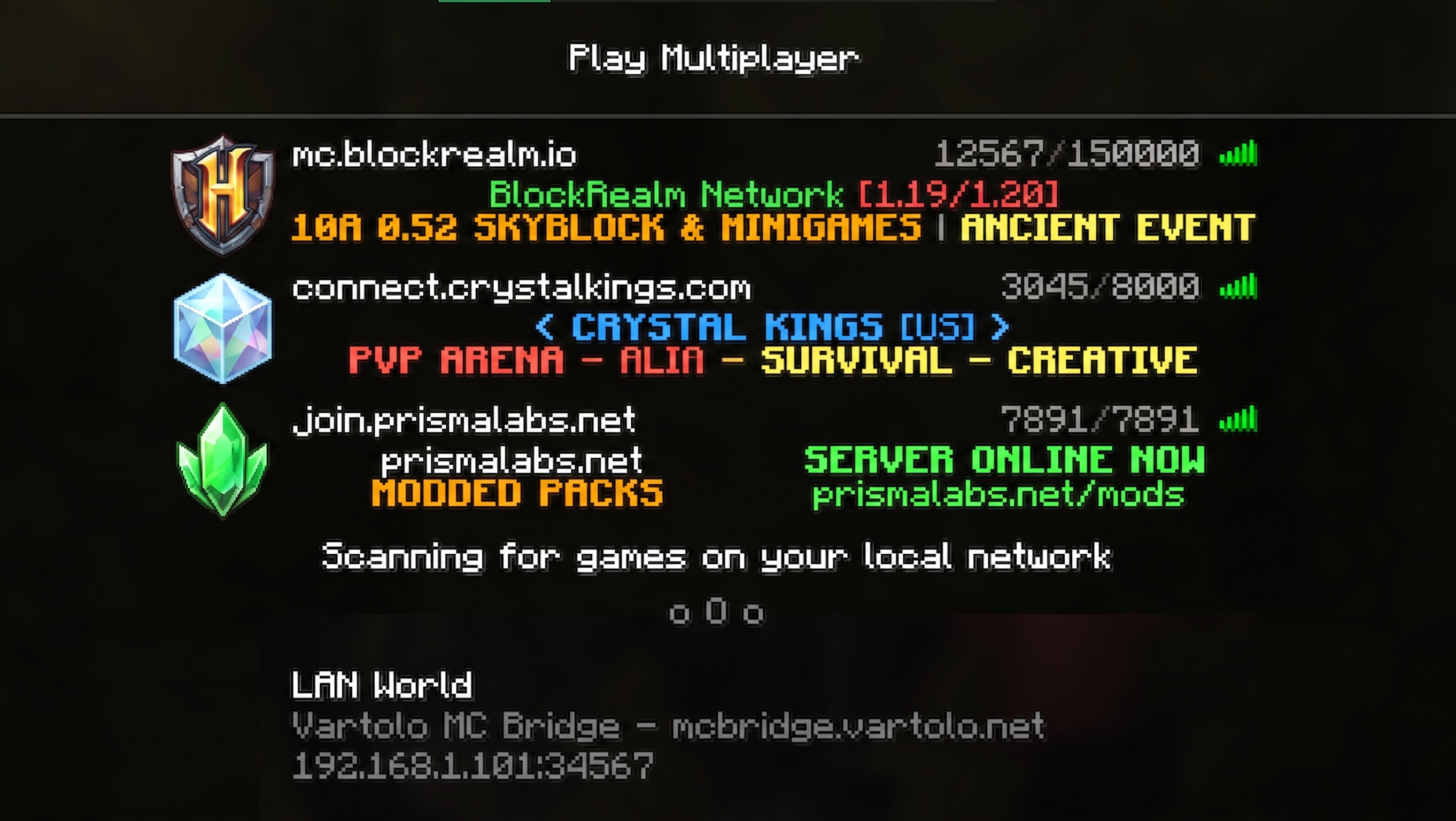 Server List
